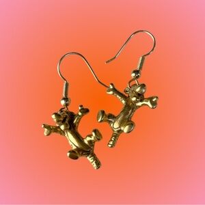 Vintage goldtone Tigger bouncing earrings Disney Winnie the Pooh tiger